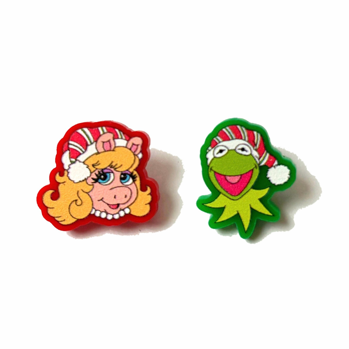 Holiday Kermie & Piggy Post Earrings