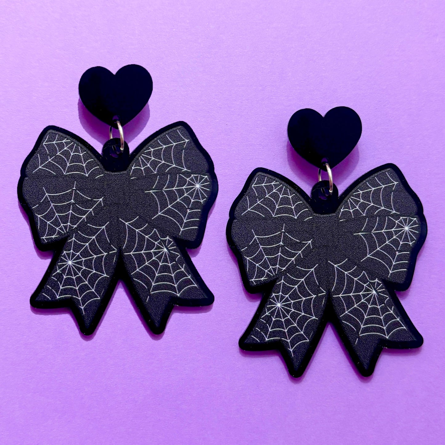 Spiderweb Bow Drop Earrings
