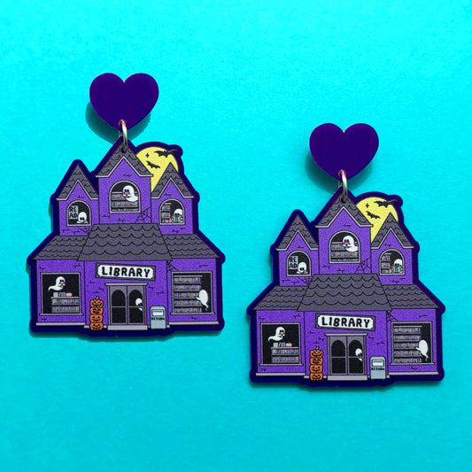 Spooky Library Drop Earrings
