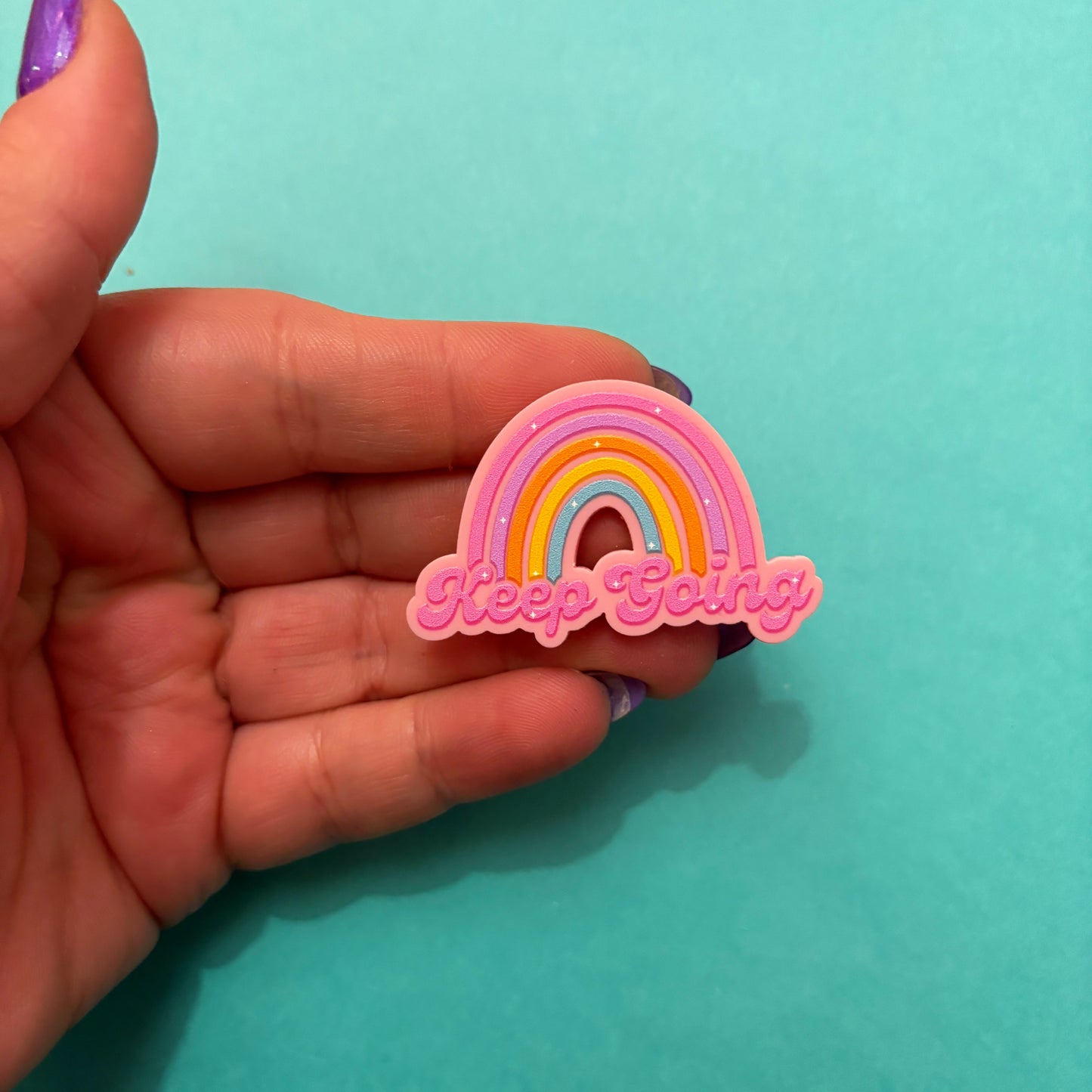 Keep Going Rainbow Pin