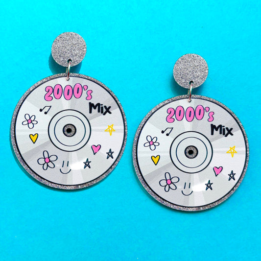 2000s Mix CD Drop Earrings