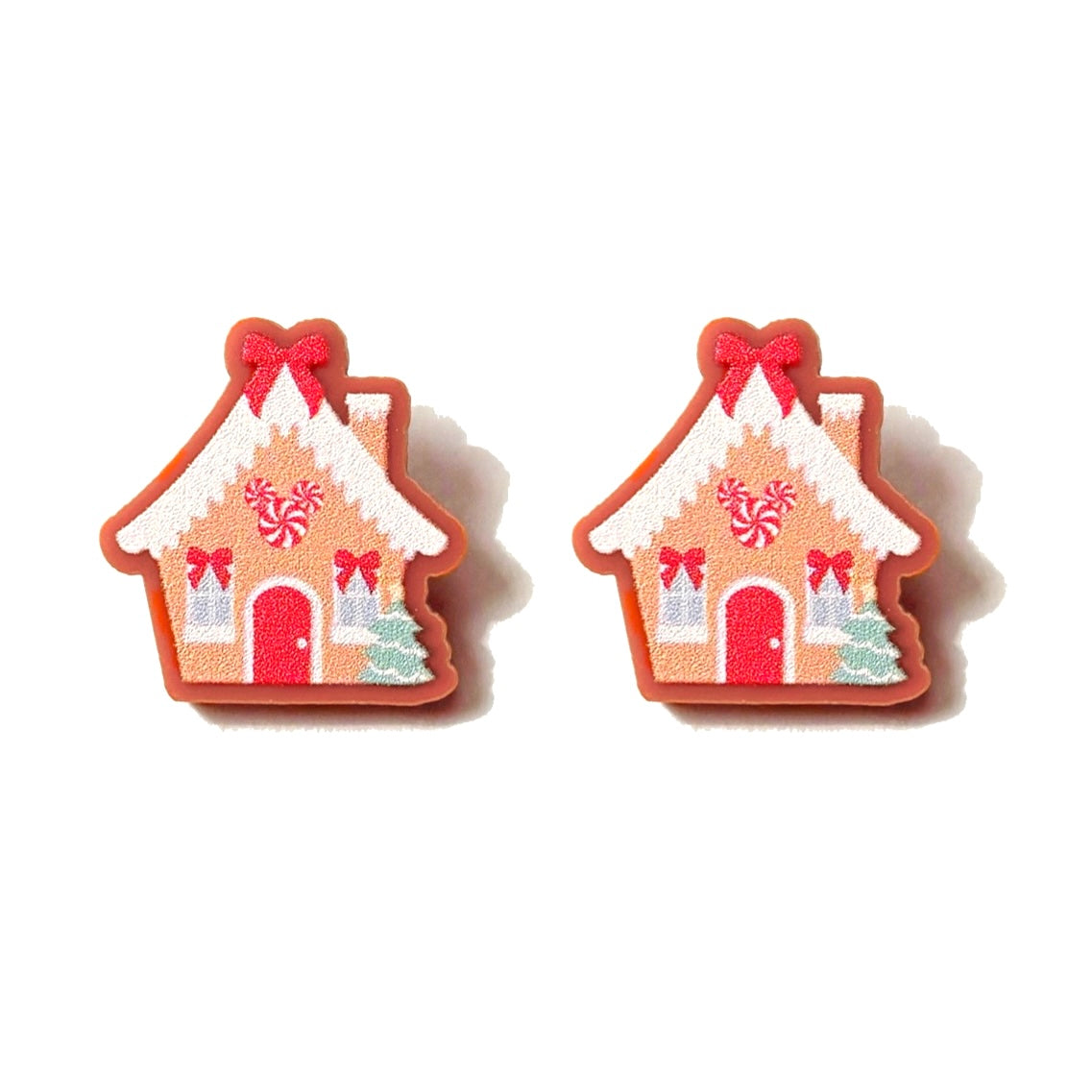 Coquette Mouse Gingerbread House Post Earrings
