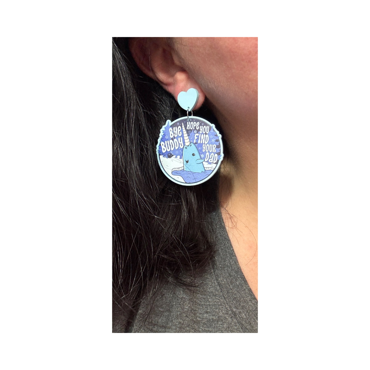 Elf Narwhal Drop Earrings