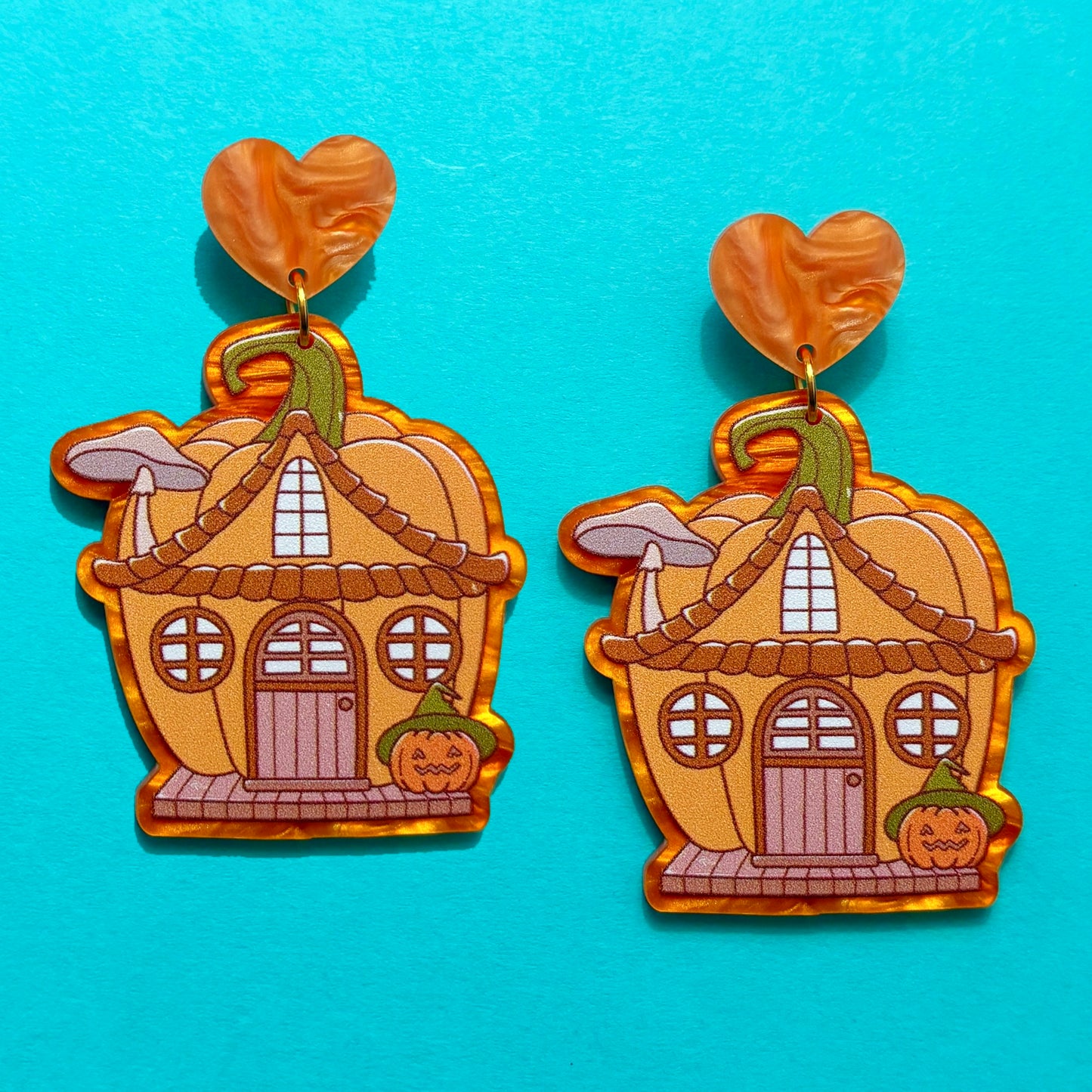 Pumpkin Cottage Drop Earrings