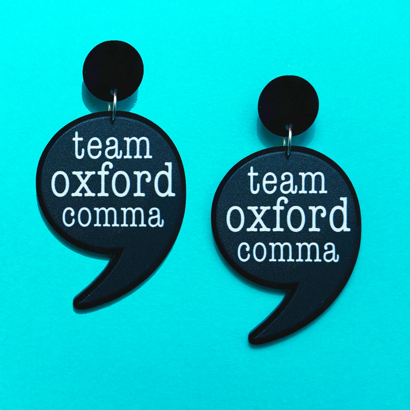 Oxford Comma Drop Earrings