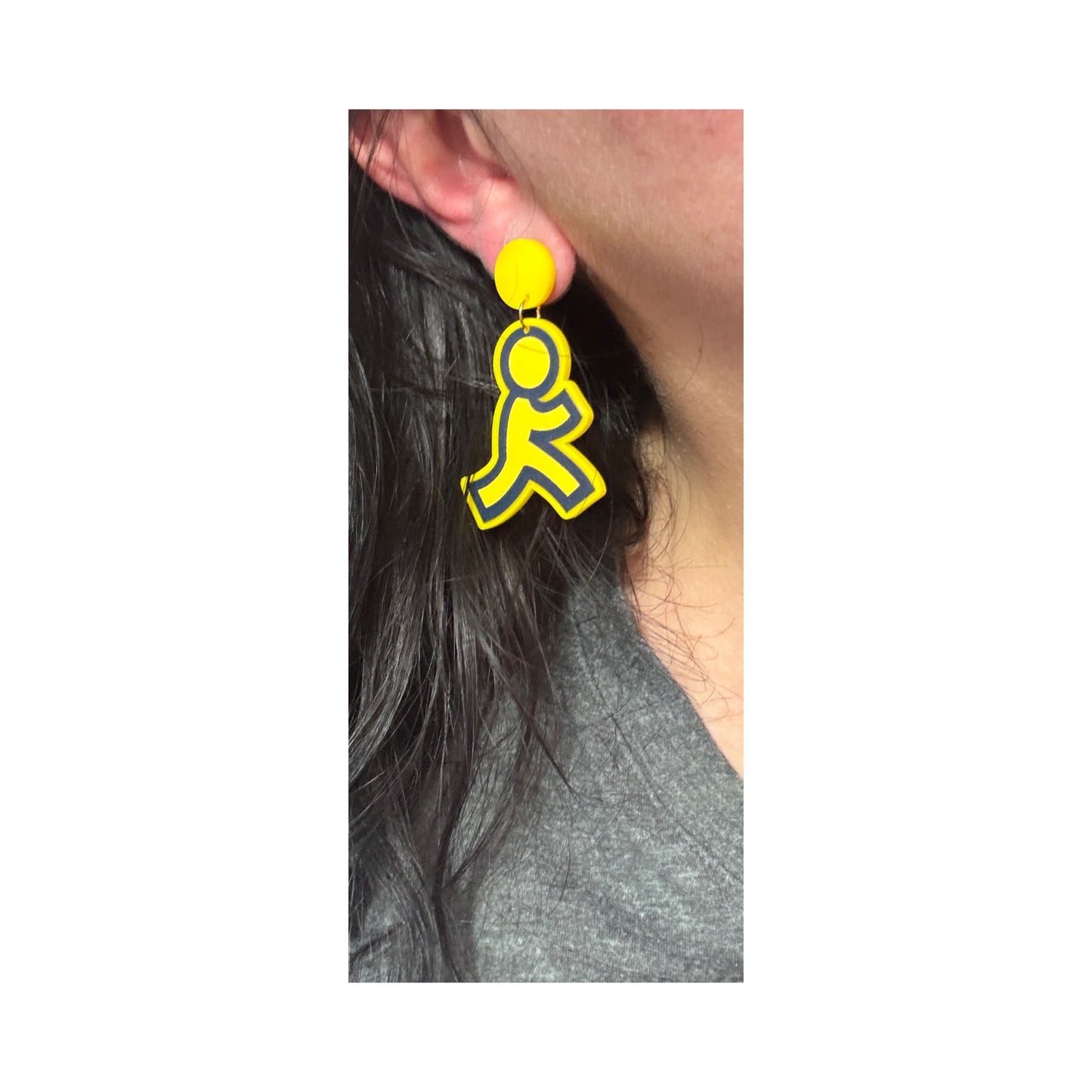 AOL Running Man Drop Earrings