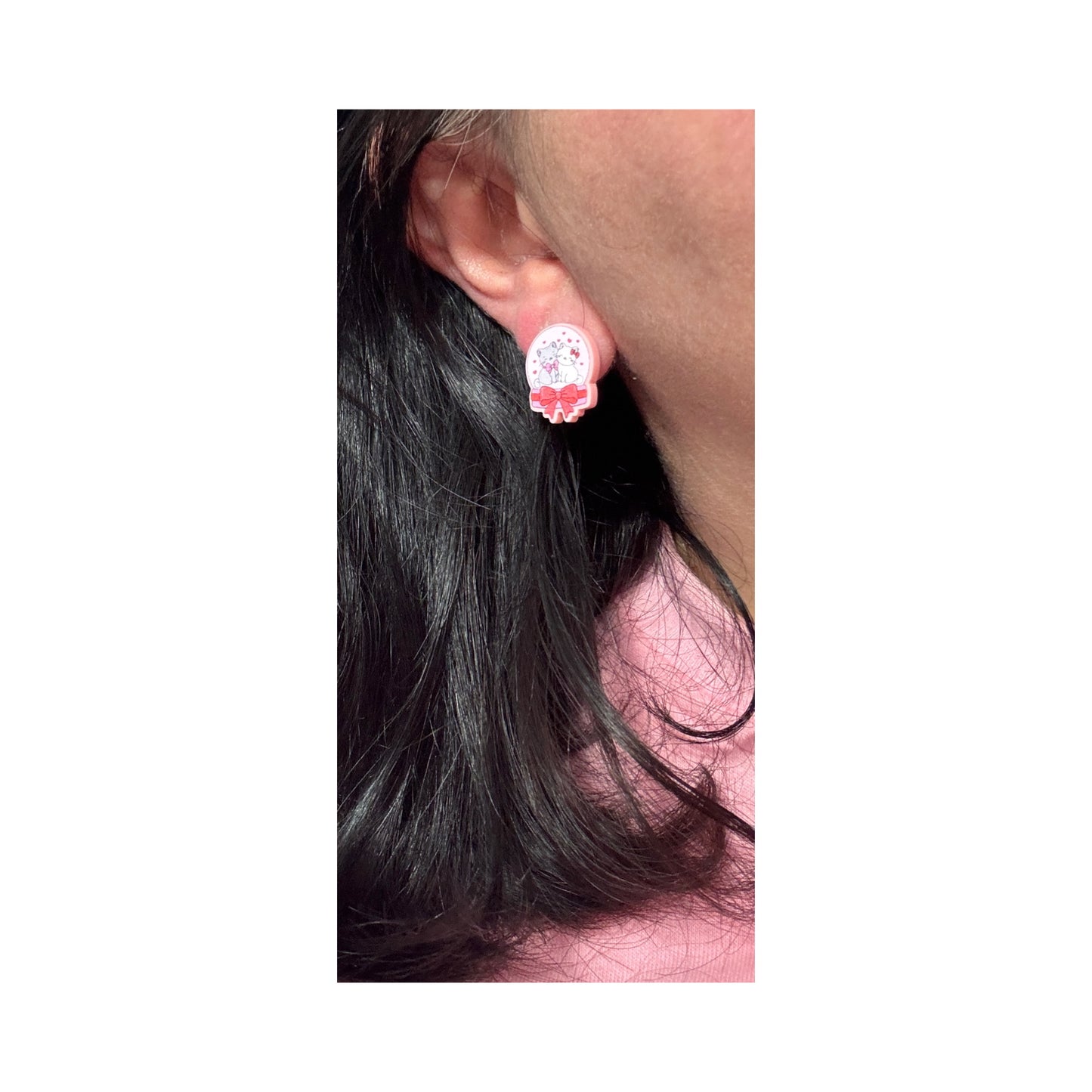 Sweetheart Kitty Snowglobe Post Earrings