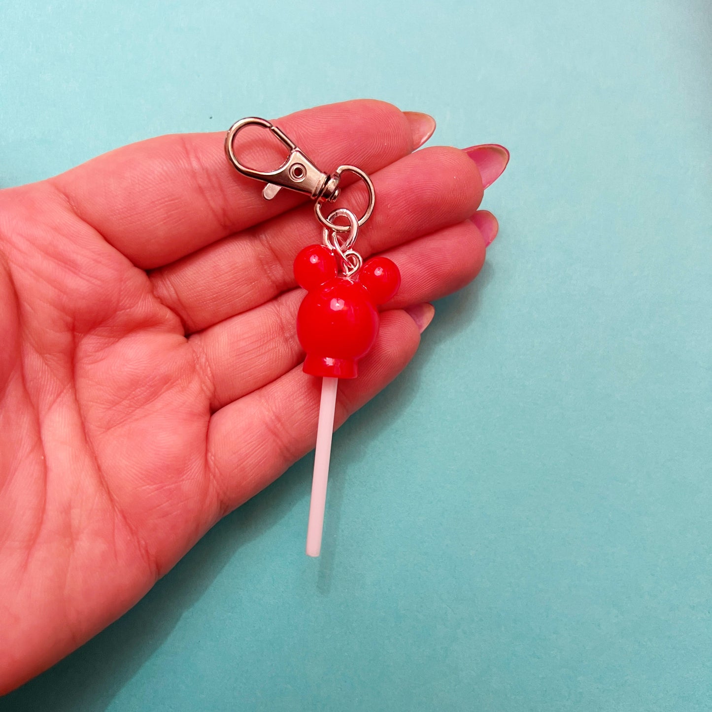 Red Mouse Lollipop Bag Charm or Keychain