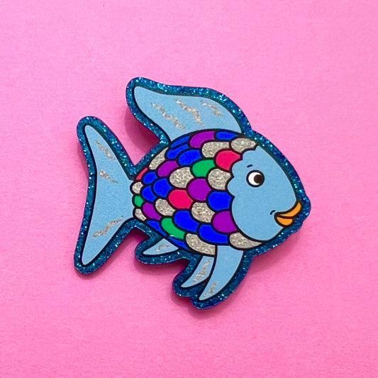 Rainbow Fish Sparkle Pin