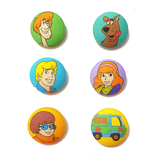 Scooby Pals Fabric Button Earrings
