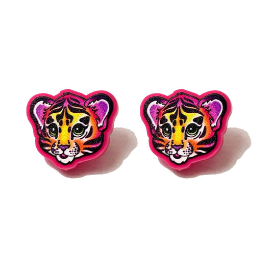 90s Neon Tiger Post Earrings