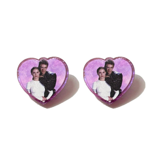 Anakin & Padme Heart Post Earrings