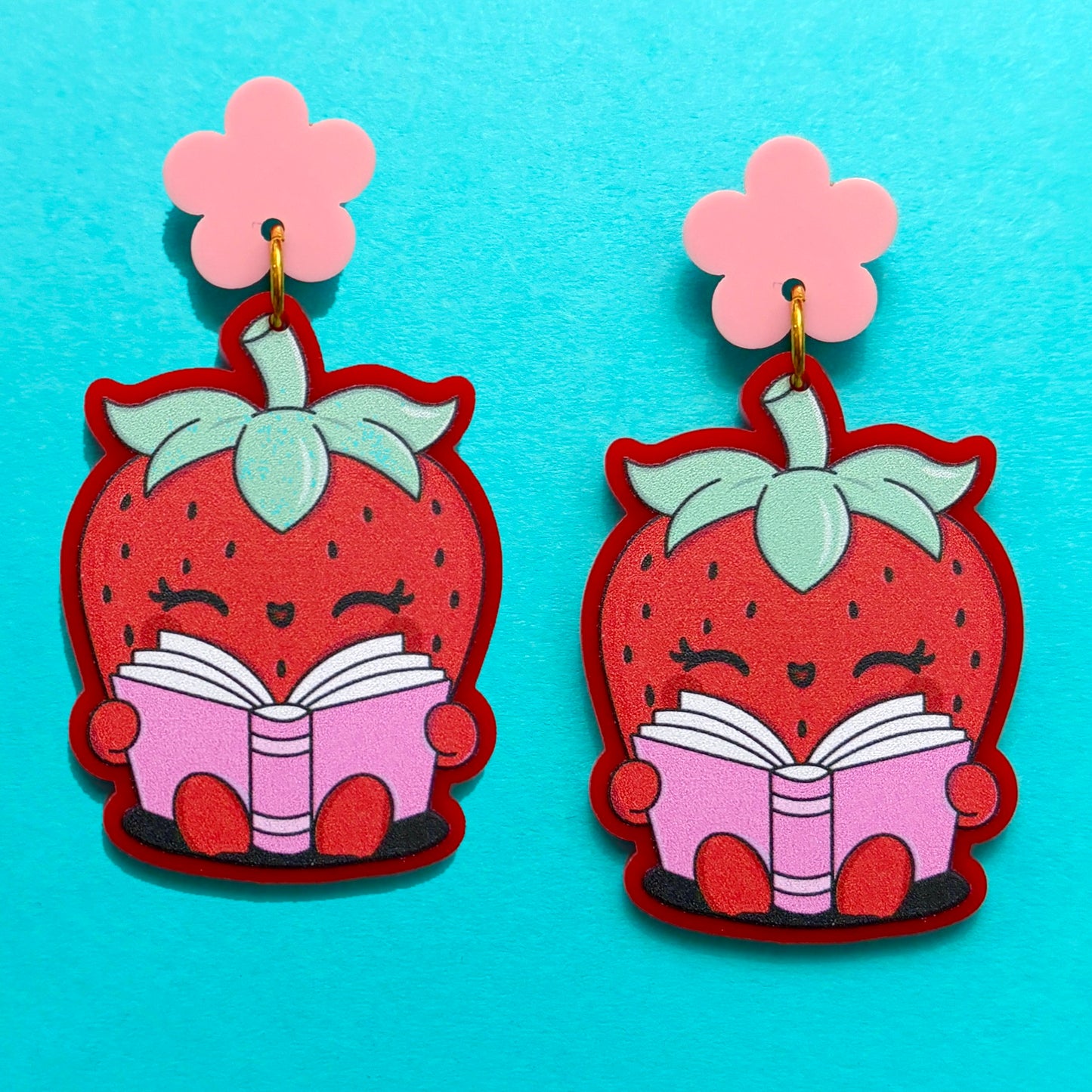 Bookish Strawberry Drop Earrings
