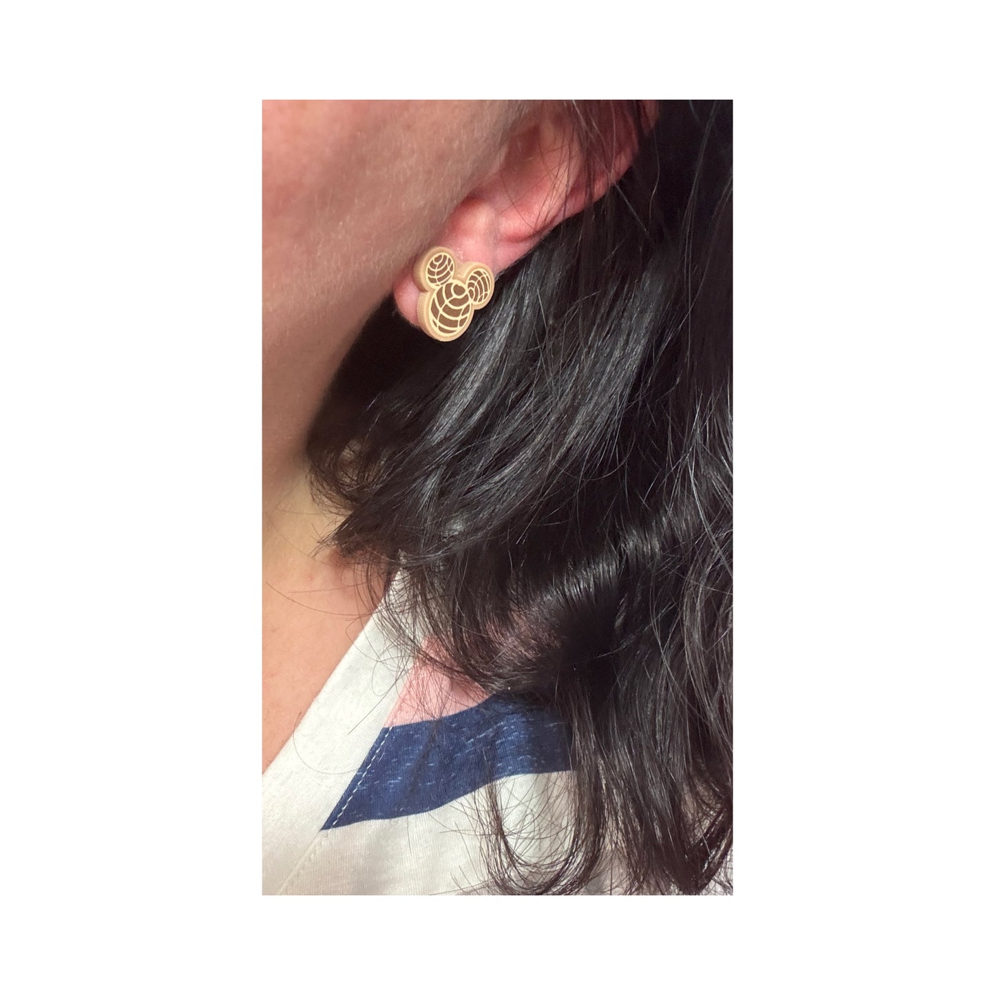 Chocolate Mouse Concha Post Earrings