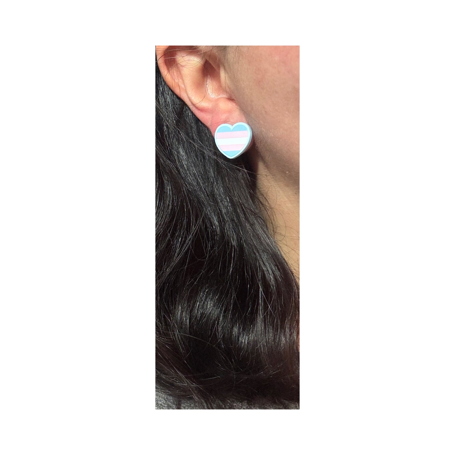 Trans Pride Heart Post Earrings