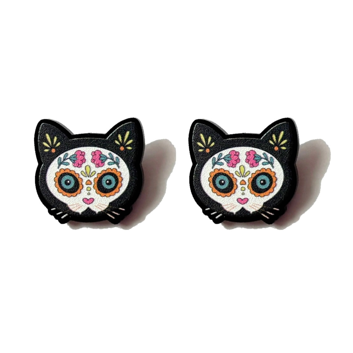 Calavera Kitty Post Earrings