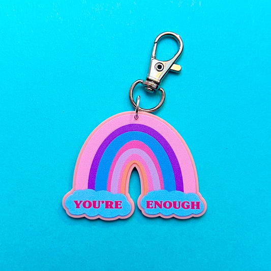 You’re Enough Rainbow Bag Charm or Keychain