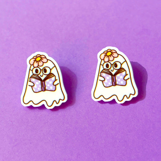 Blooming Book Boo Post Earrings
