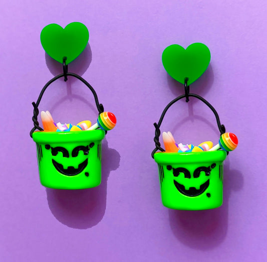 Witch Bucket 3D Drop Earrings