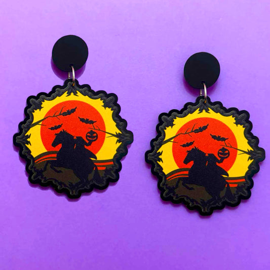Halloween Headless Horseman Drop Earrings