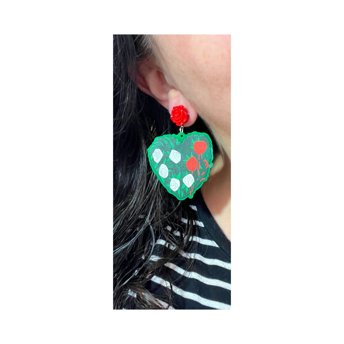 Paint The Roses Red Drop Earrings