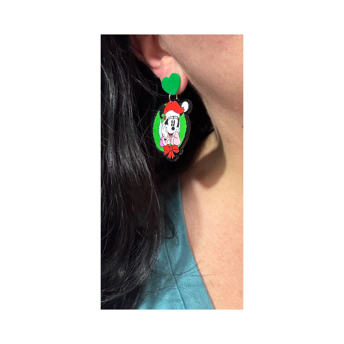Santa Duck Acrylic Drop Earrings