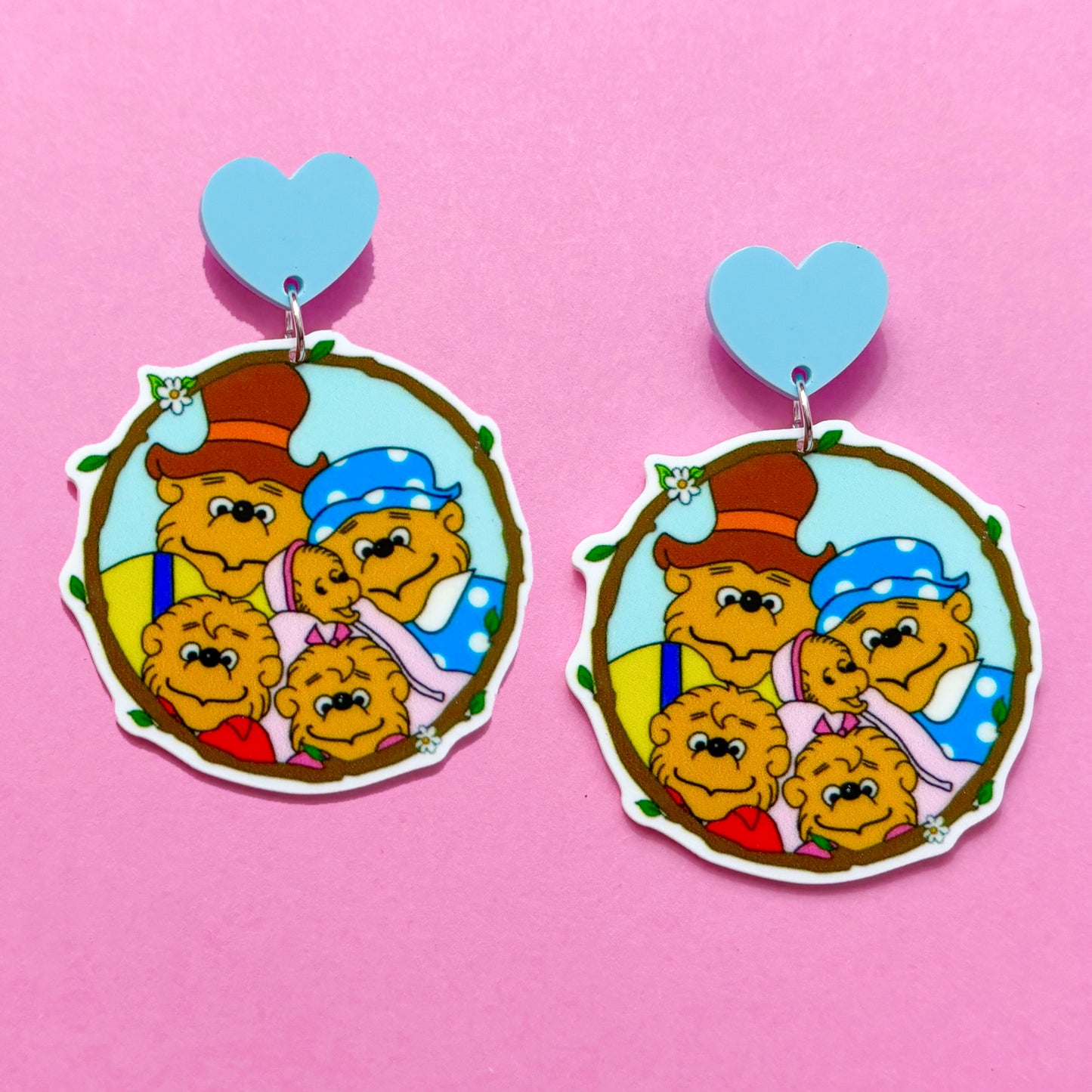 Berenstain Bears Inspired Acrylic Drop Earrings