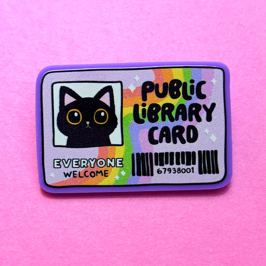 Public Library Card Cat Pin