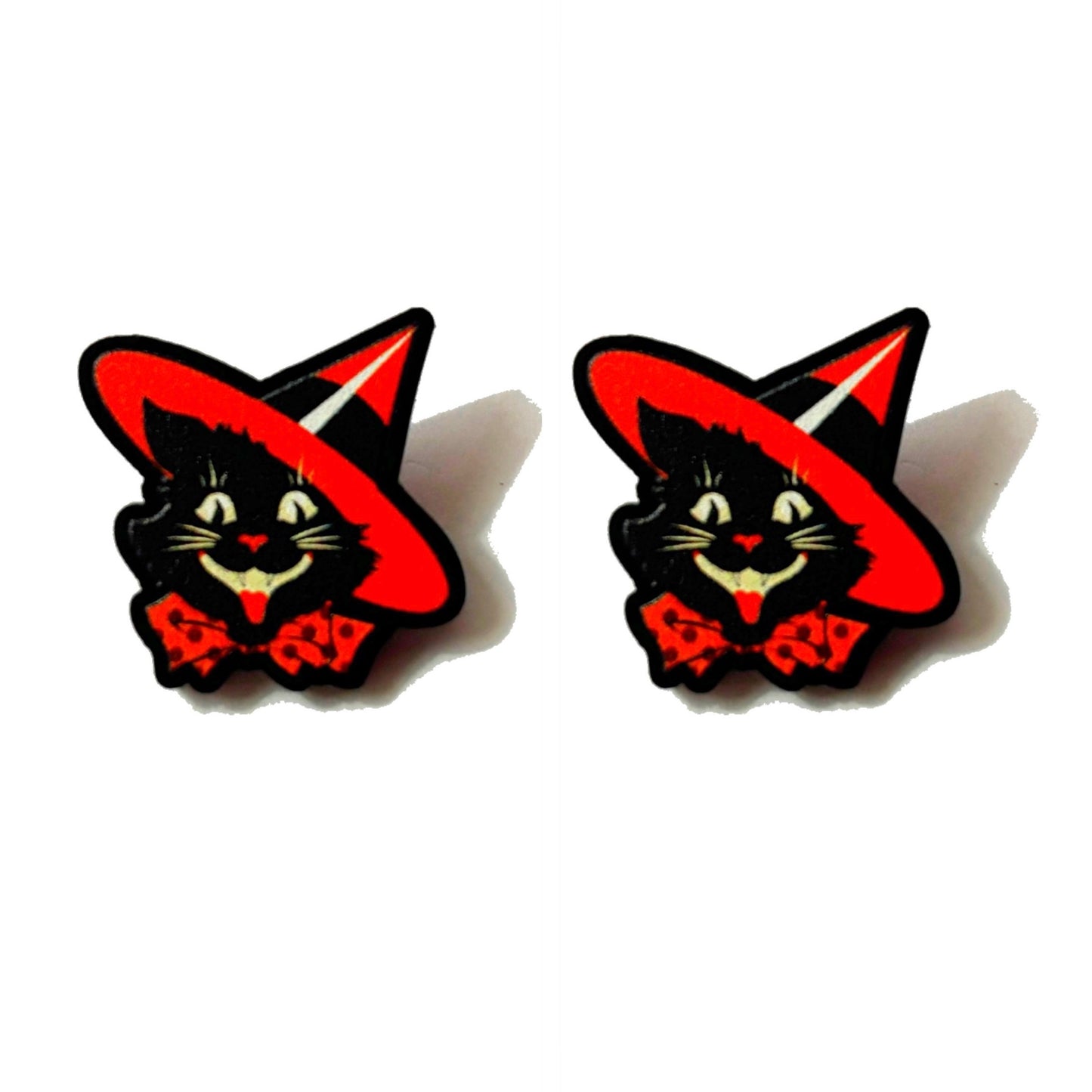 Retro Witchy Cat Post Earrings
