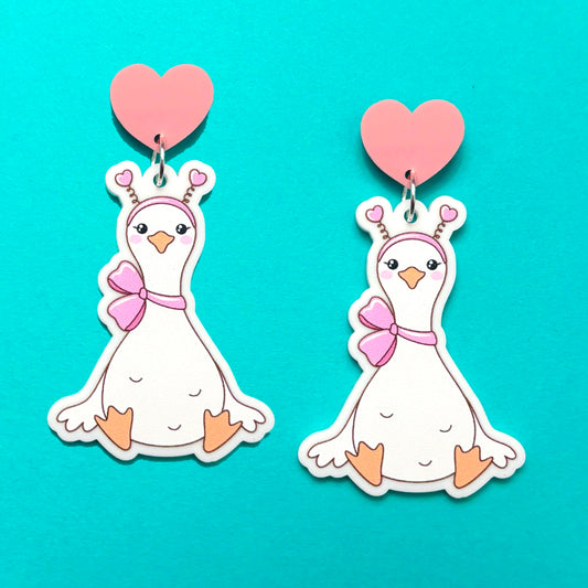 Sweetheart Silly Goose Drop Earrings