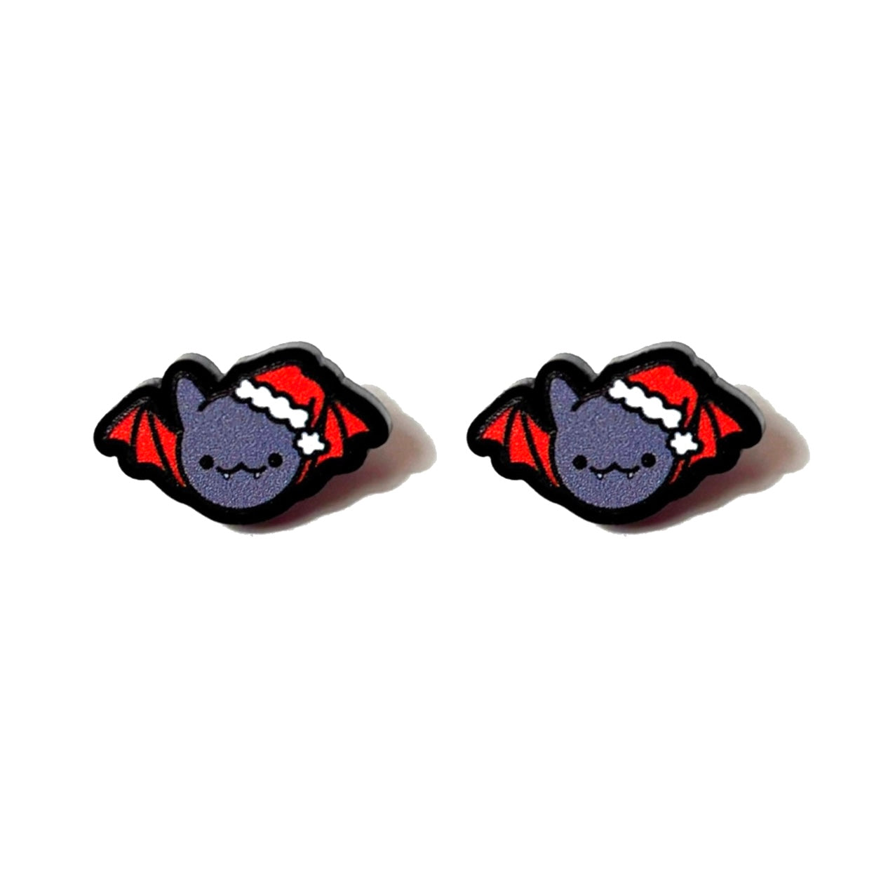 Santa Hat Bat Cutie Post Earrings
