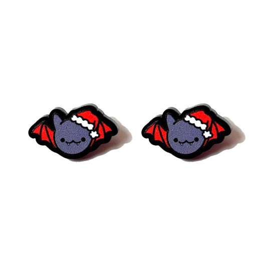 Santa Hat Bat Cutie Post Earrings