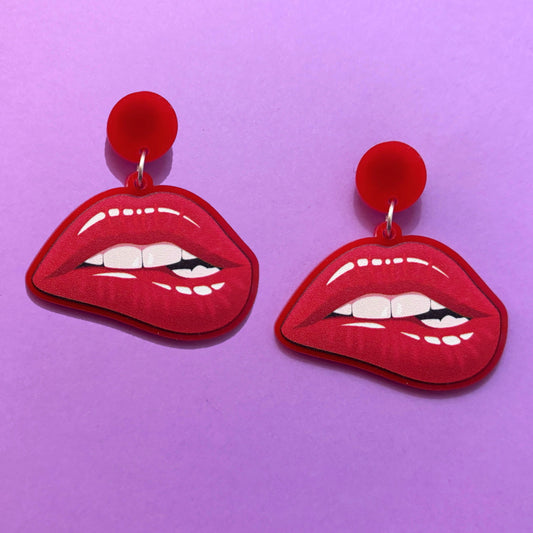 Rocky Horror Lips Drop Earrings