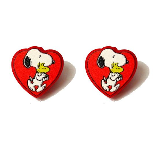 Sweetheart Beagle & Bird Post Earrings