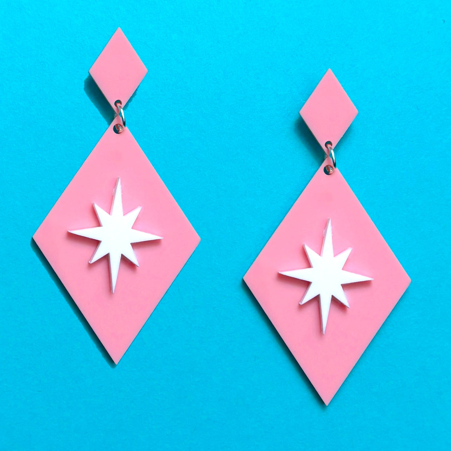 Light Pink Retro Twinkle Drop Earrings