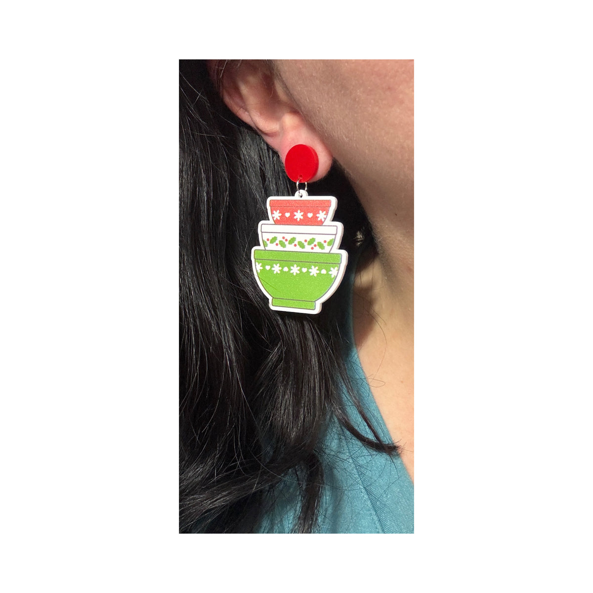 Holiday Pyrex Drop Earrings