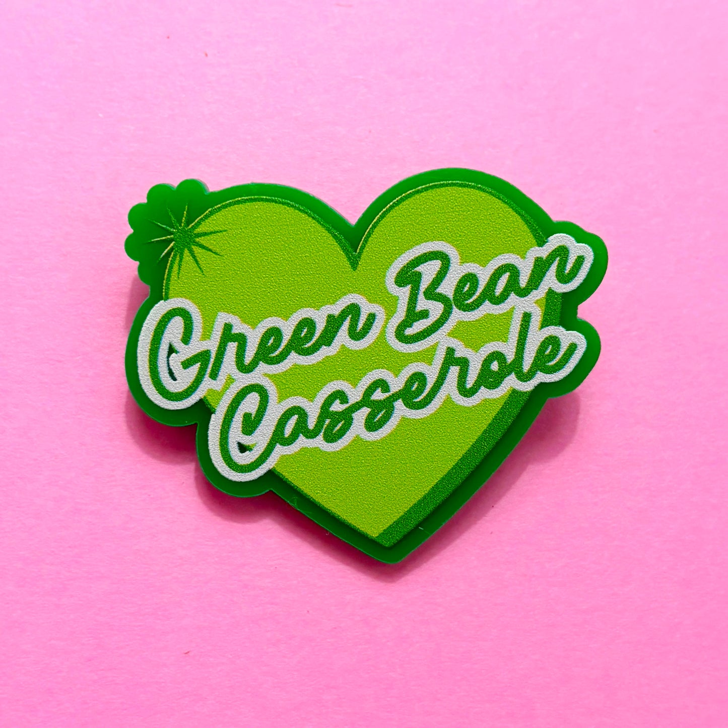 Green Bean Casserole Heart Pin