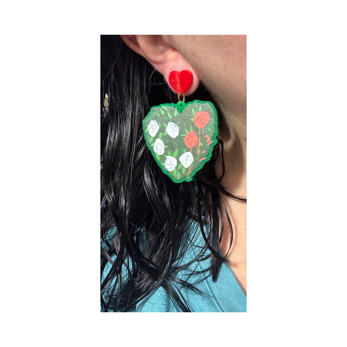 Paint The Roses Red Drop Earrings