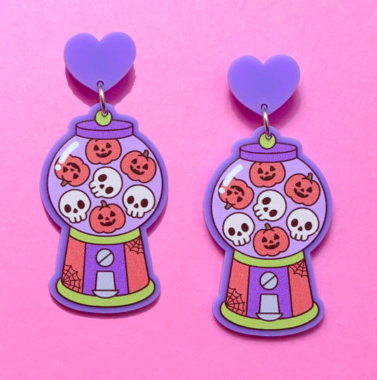 Pastel Spooky Gumball Machine Drop Earrings