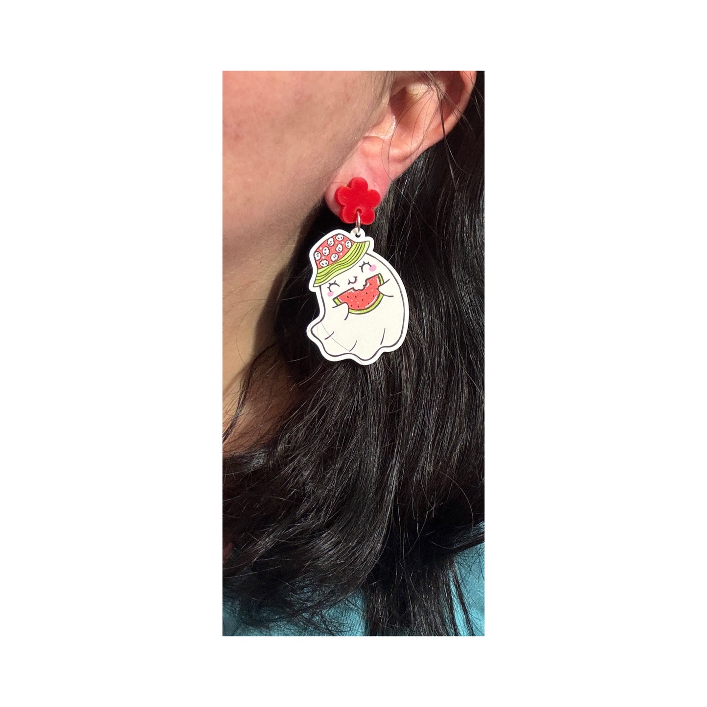 Watermelon Boo Drop Earrings