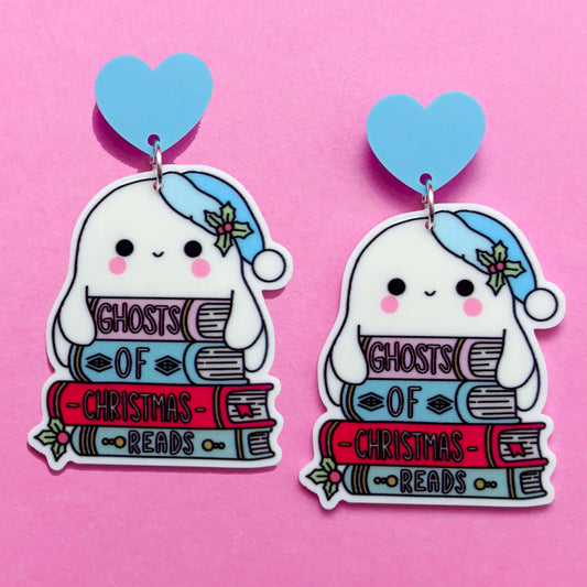 Ghost of Christmas Reads Drop Earrings