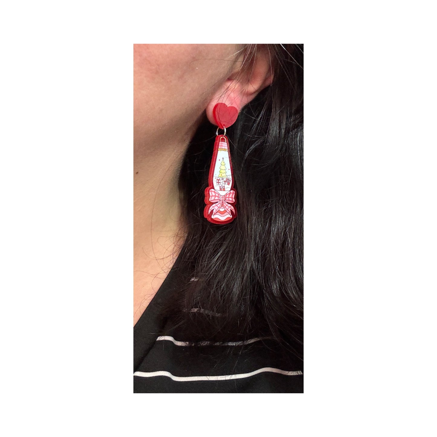 Christmas Tree Lava Lamp Drop Earrings