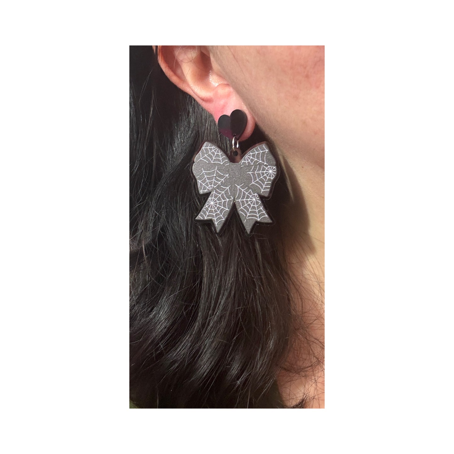 Spiderweb Bow Drop Earrings
