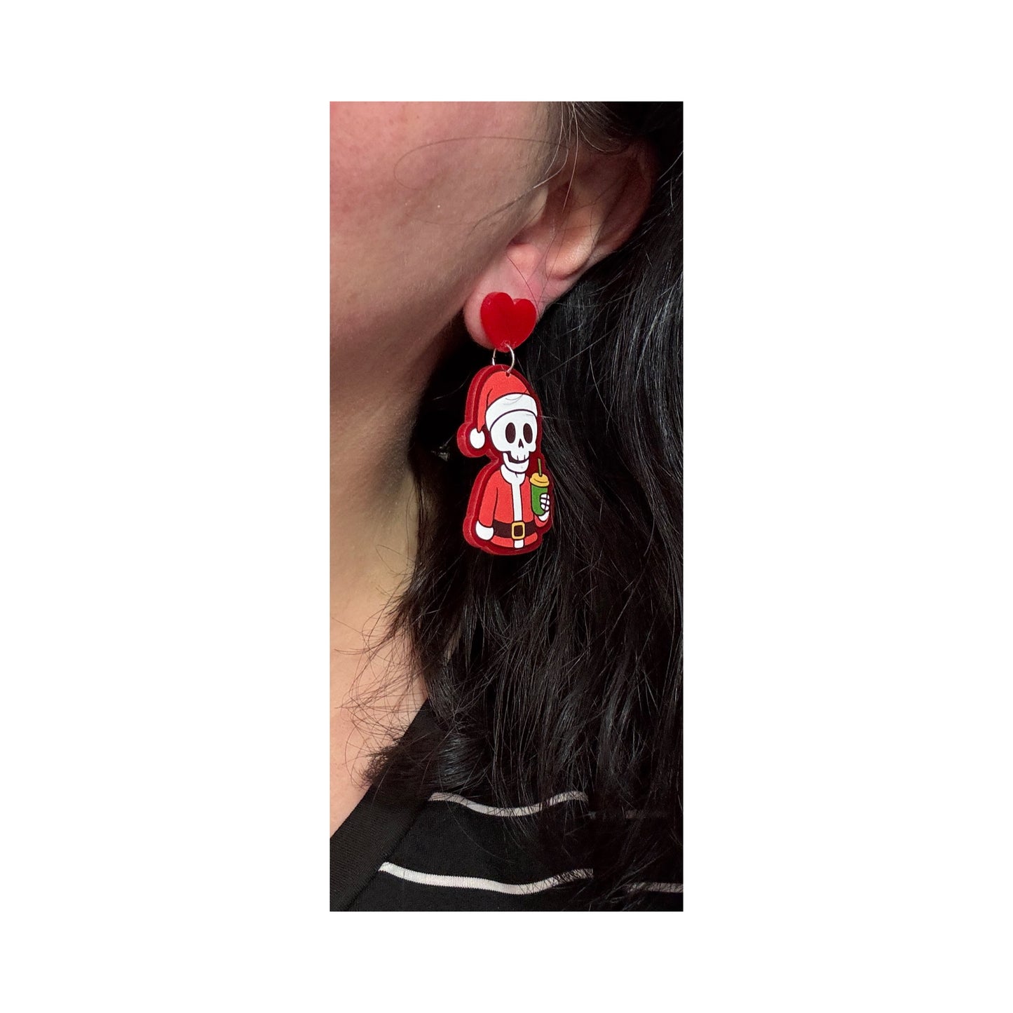 Skeleton Holiday Couple Drop Earrings