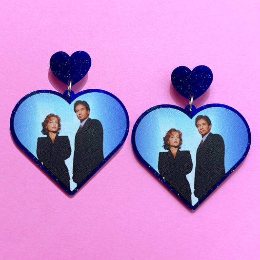 Scully & Mulder Heart Drop Earrings