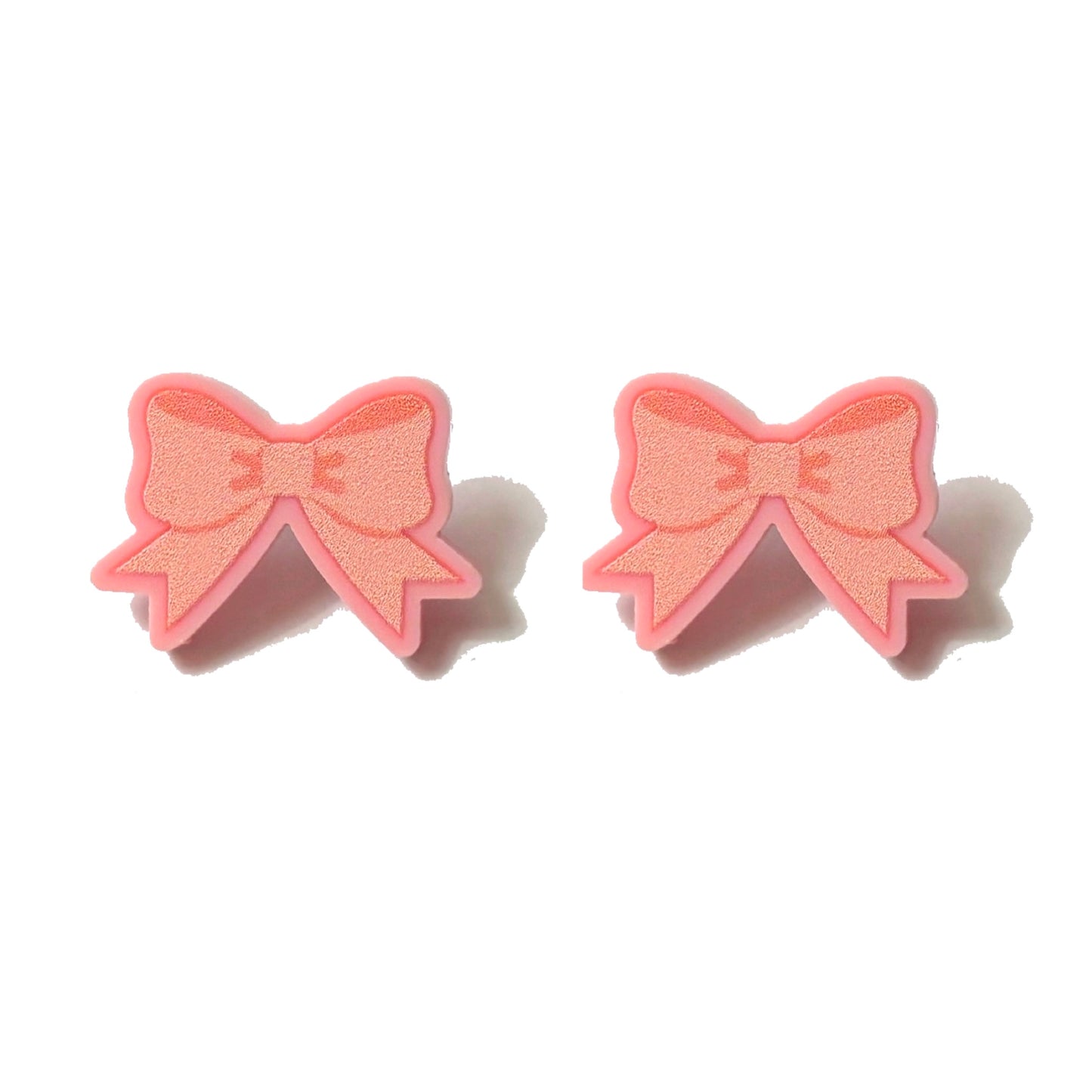 Pink Bow Post Earrings