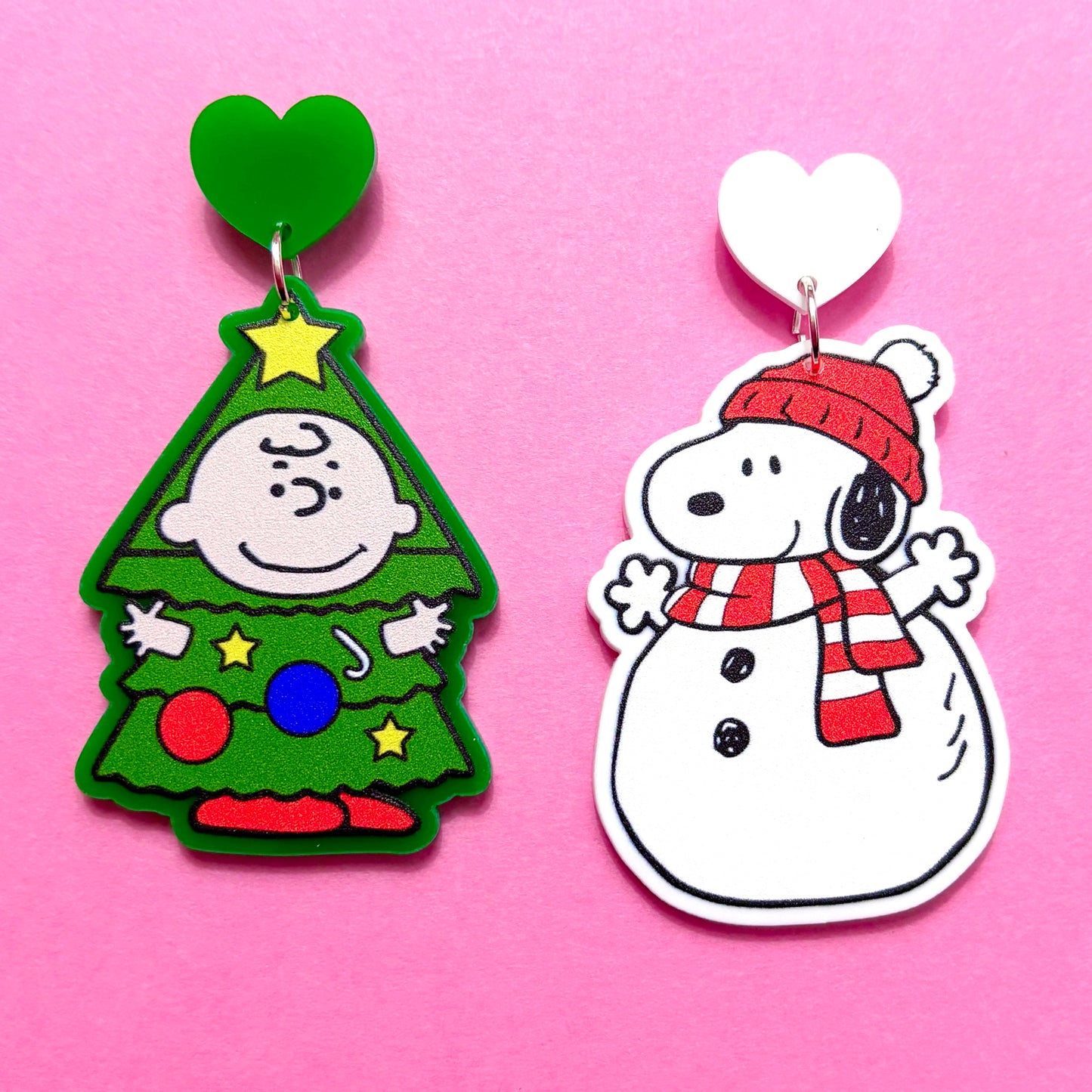 Charlie Tree & Snowman Snoop Drop Earrings