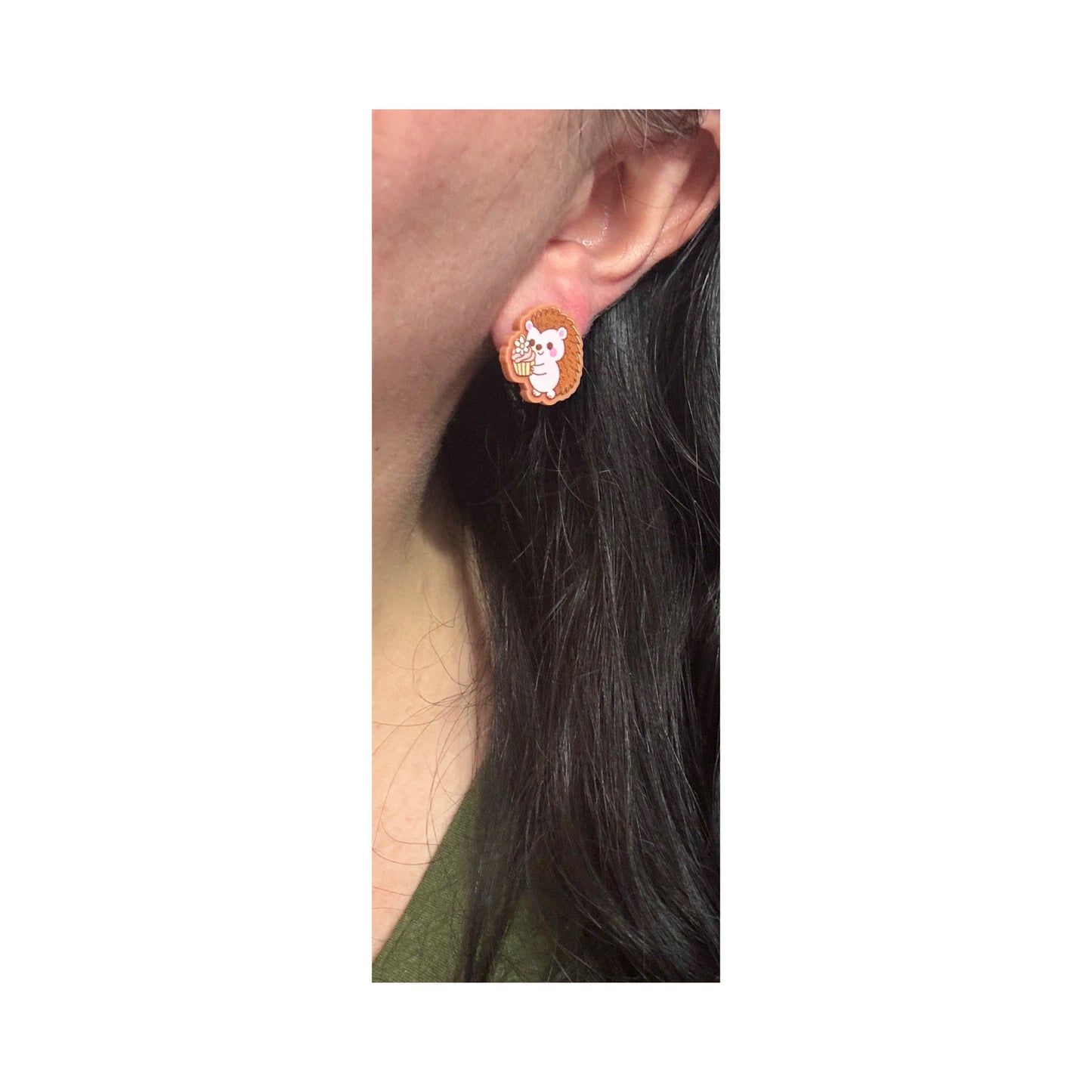 Autumn Hedgehog Post Earrings
