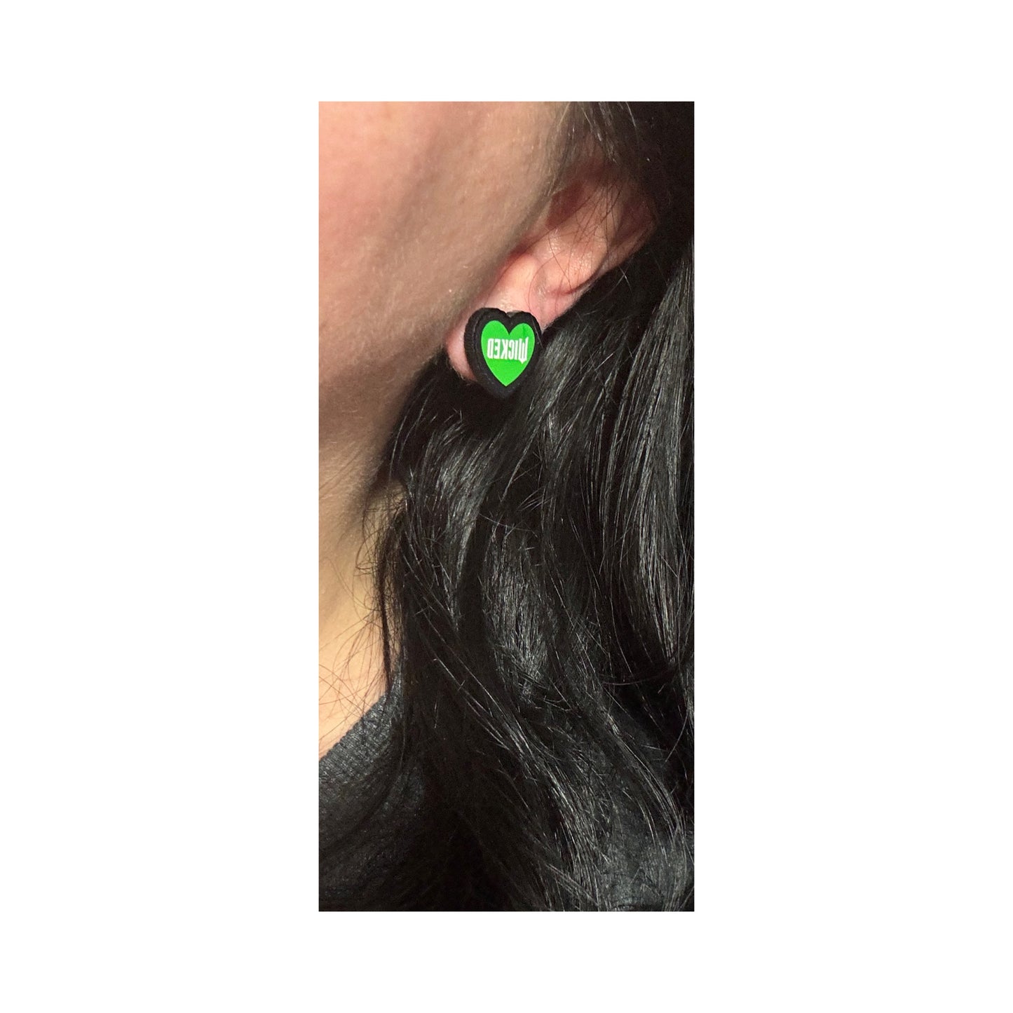 Wicked Matte Heart Post Earrings