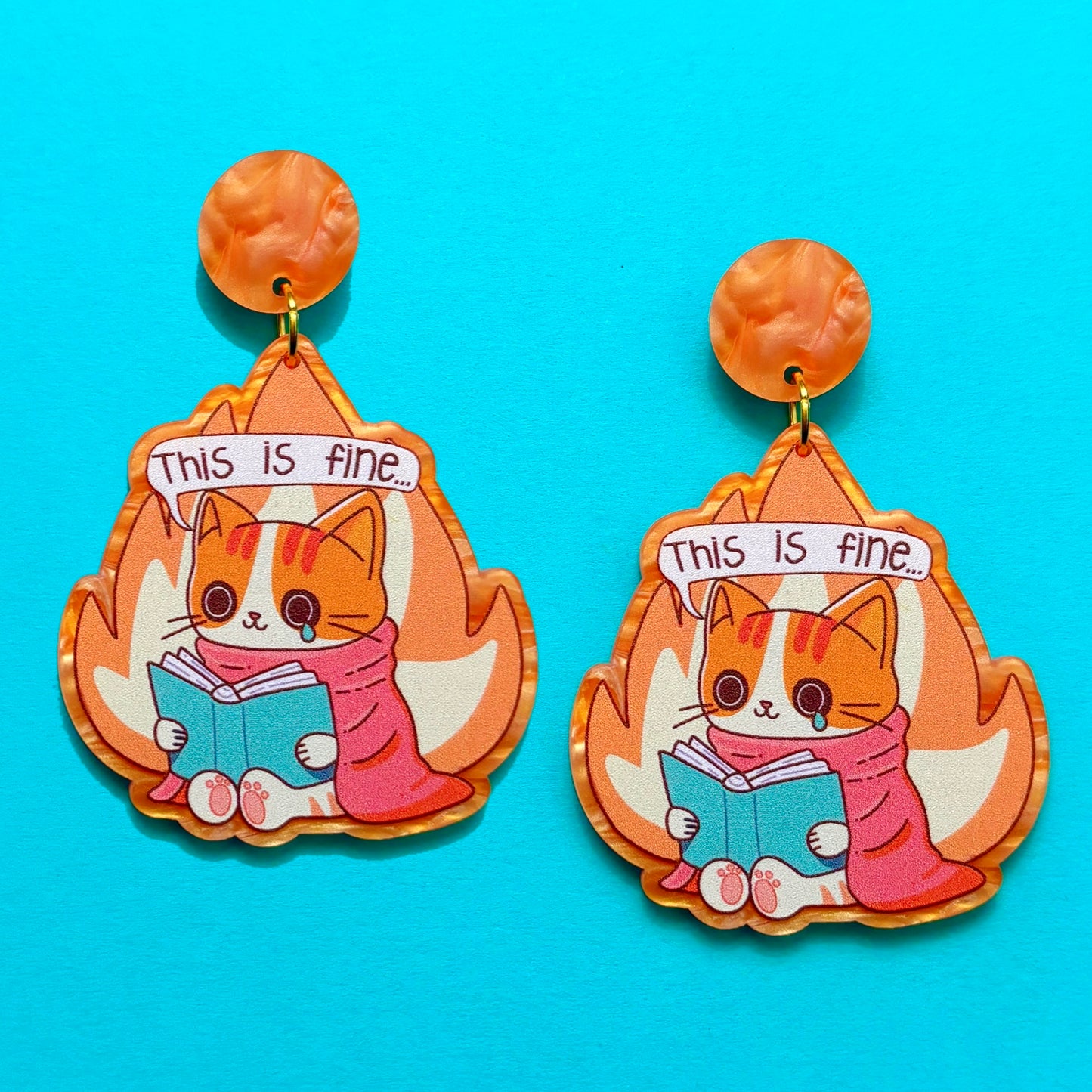 This Is Fine Drop Earrings